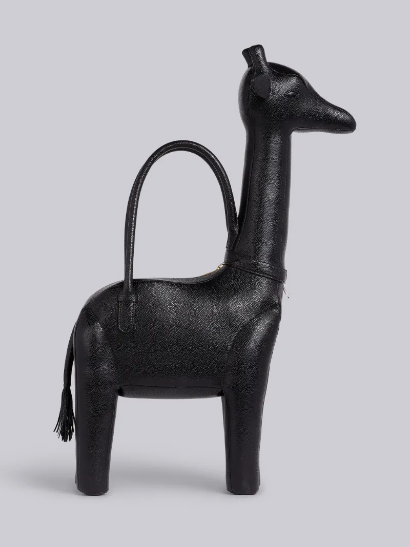 Black Pebbled Calfskin Giraffe Bag