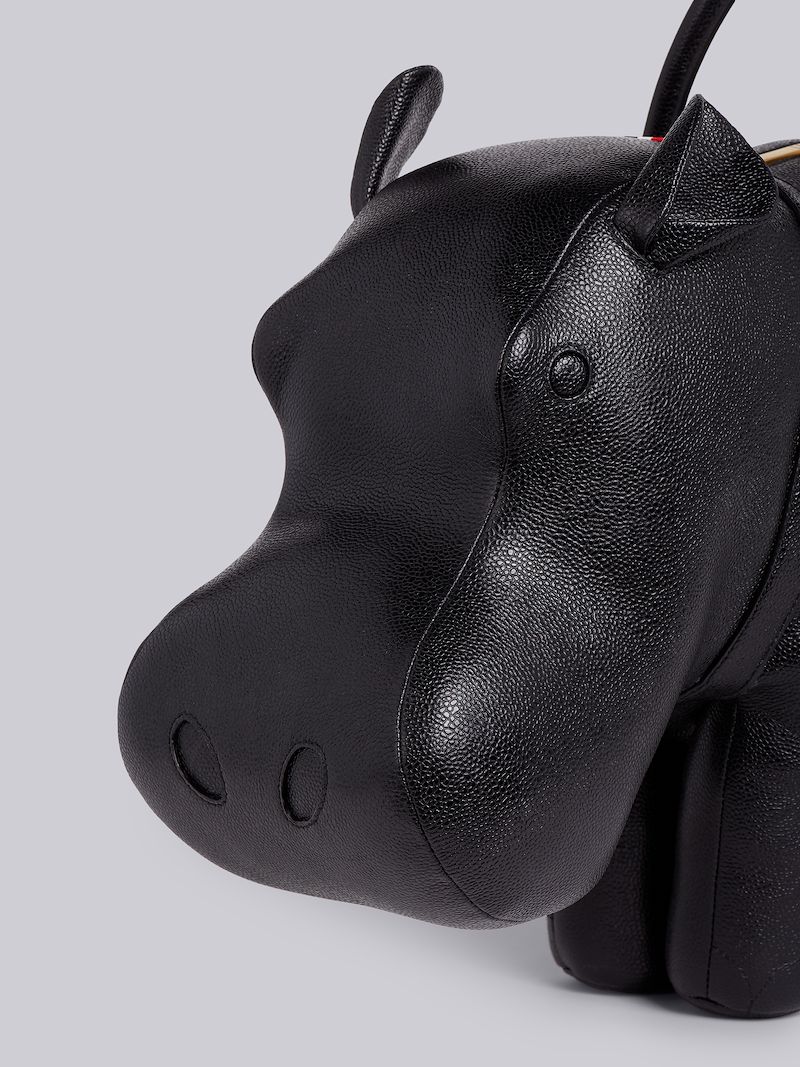 Black Pebbled Calfskin Hippo Bag