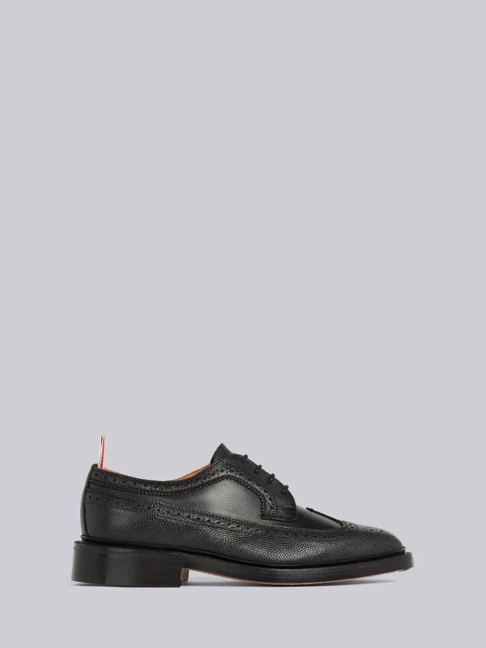 Black Pebbled Calfskin Mix Longwing Brogue | Thom Browne