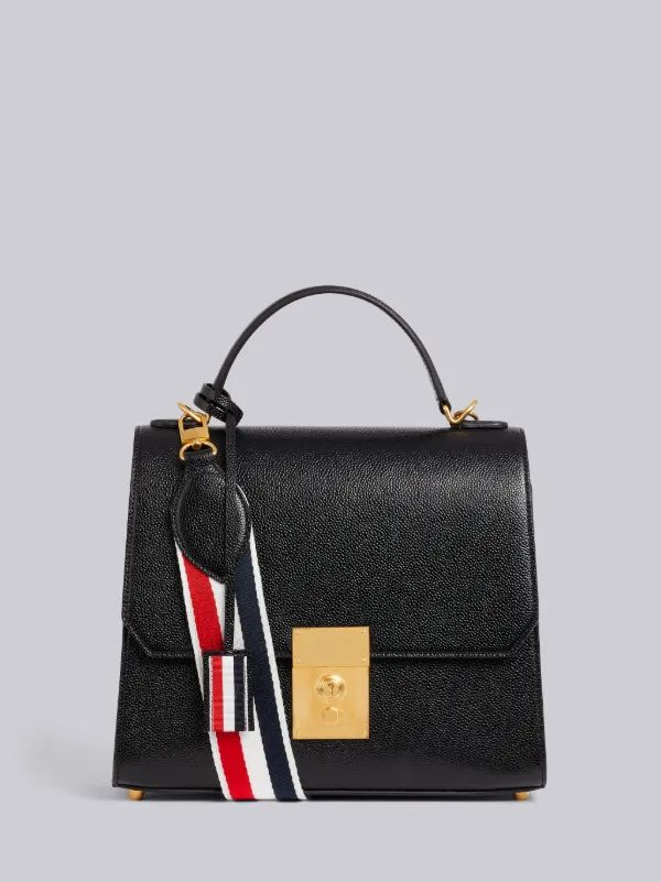 Black Pebbled Calfskin Mrs. Thom Flap Crossbody Bag
