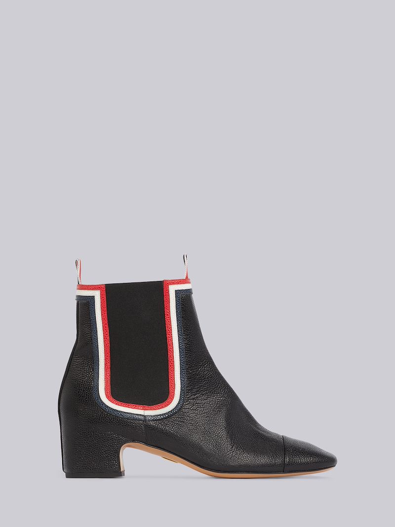 Black Pebbled RWB Framed Chelsea Boot