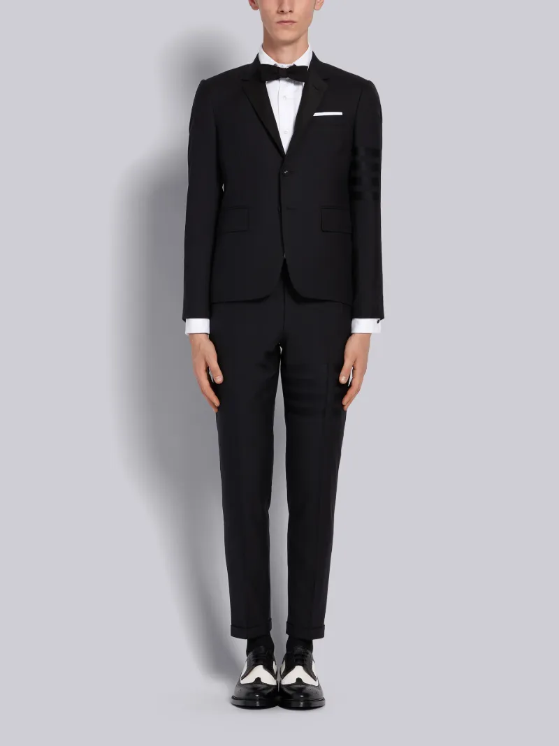 Black Silk Faille High Armhole 4-Bar Sport Coat | Thom Browne