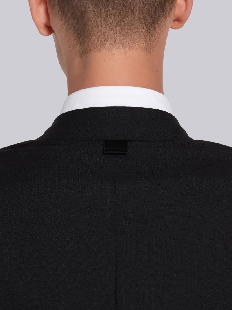 Black Silk Faille High Armhole 4-Bar Sport Coat Black Silk Faille High Armhole 4-Bar Sport Coat