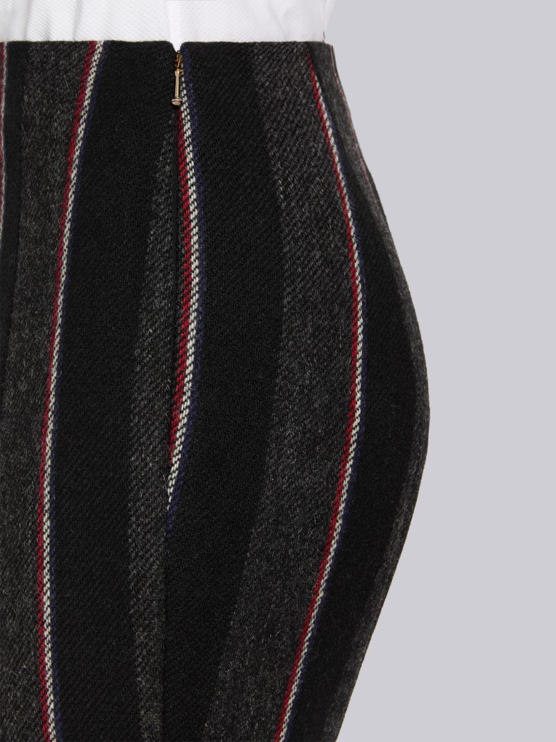 Black Stripe British Wool Woven Legging