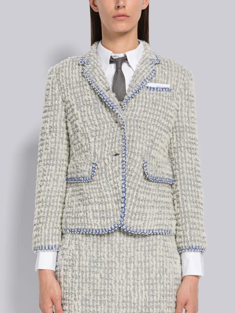 Blanket Stitch Tweed High Armhole Sport Coat | Thom Browne