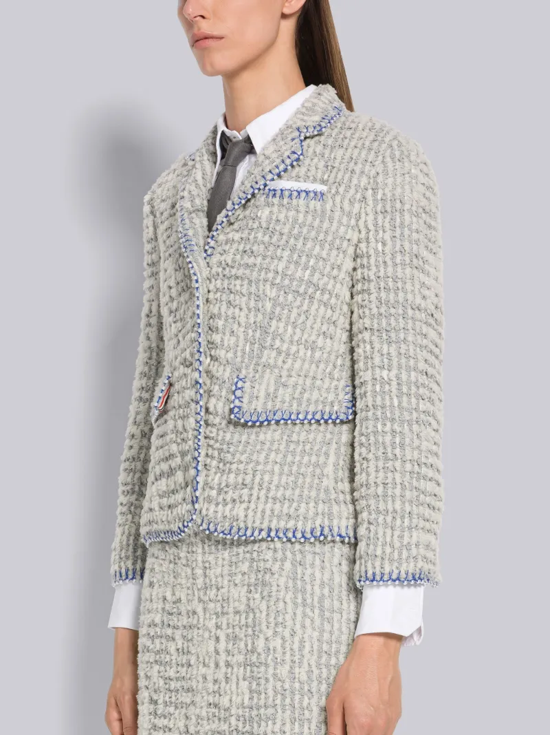 Blanket Stitch Tweed High Armhole Sport Coat