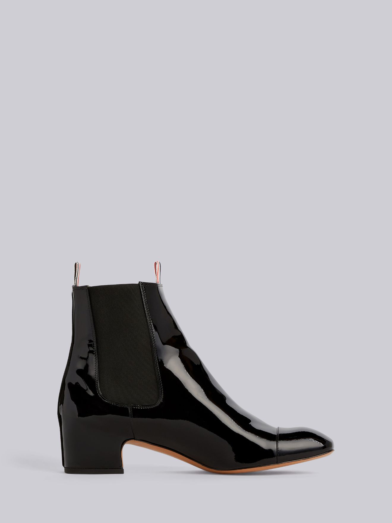 block heel patent boots