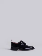 Blucher With Leather Sole In Black Patent Leather