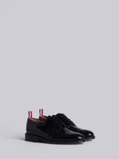 Blucher With Leather Sole In Black Patent Leather