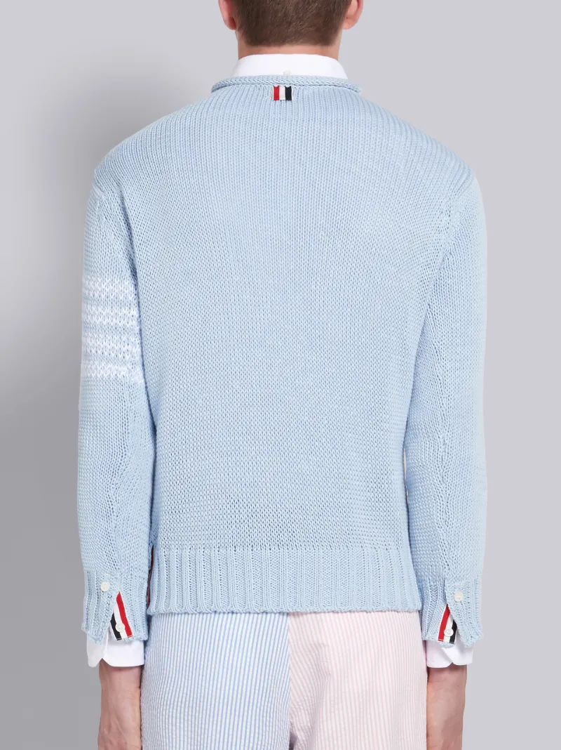 Blue Cotton Dolphin Intarisa Crewneck 4-Bar Pullover