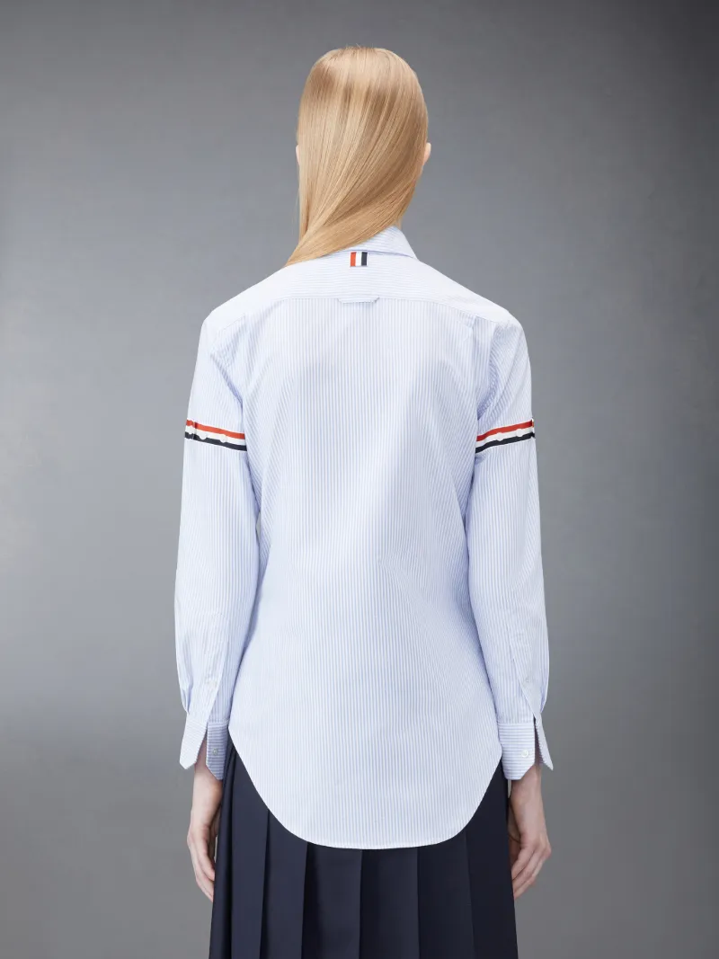 Blue University Stripe Oxford Grosgrain Armband Long Sleeve Shirt Blue University Stripe Oxford Grosgrain Armband Long Sleeve Shirt