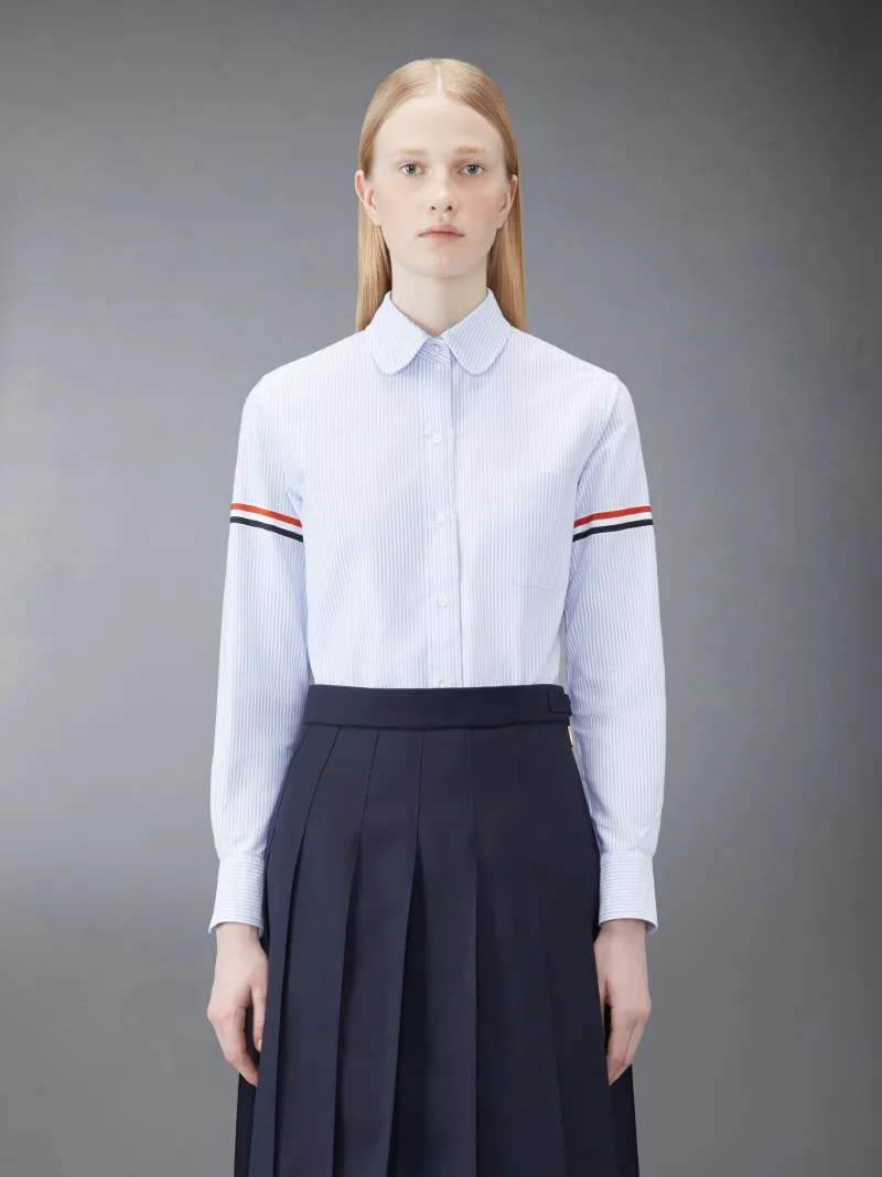 Blue University Stripe Oxford Grosgrain Armband Long Sleeve Shirt Blue University Stripe Oxford Grosgrain Armband Long Sleeve Shirt