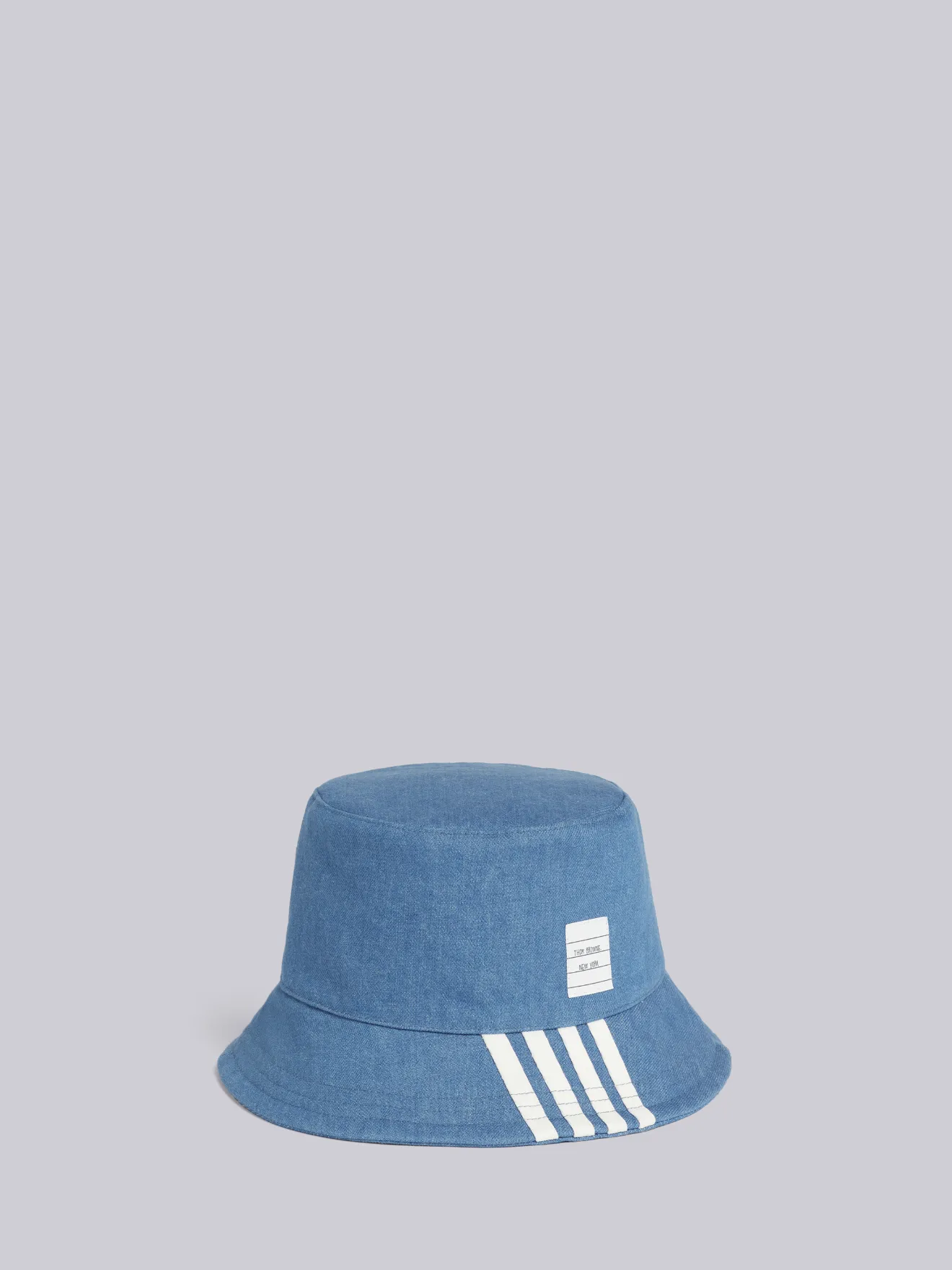 Blue Washed Denim 4-Bar Classic Bucket Hat | Thom Browne