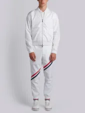 Bomber With Vents And Mesh Center Back Stripe In Ripstop