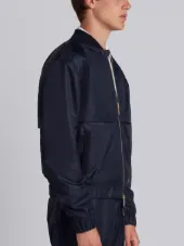 Bomber With Vents And Mesh Center Back Stripe In Ripstop