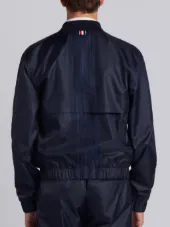 Bomber With Vents And Mesh Center Back Stripe In Ripstop