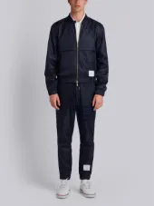 Bomber With Vents And Mesh Center Back Stripe In Ripstop
