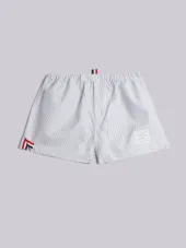 Boxer Short In Grey & White University Stripe Oxford