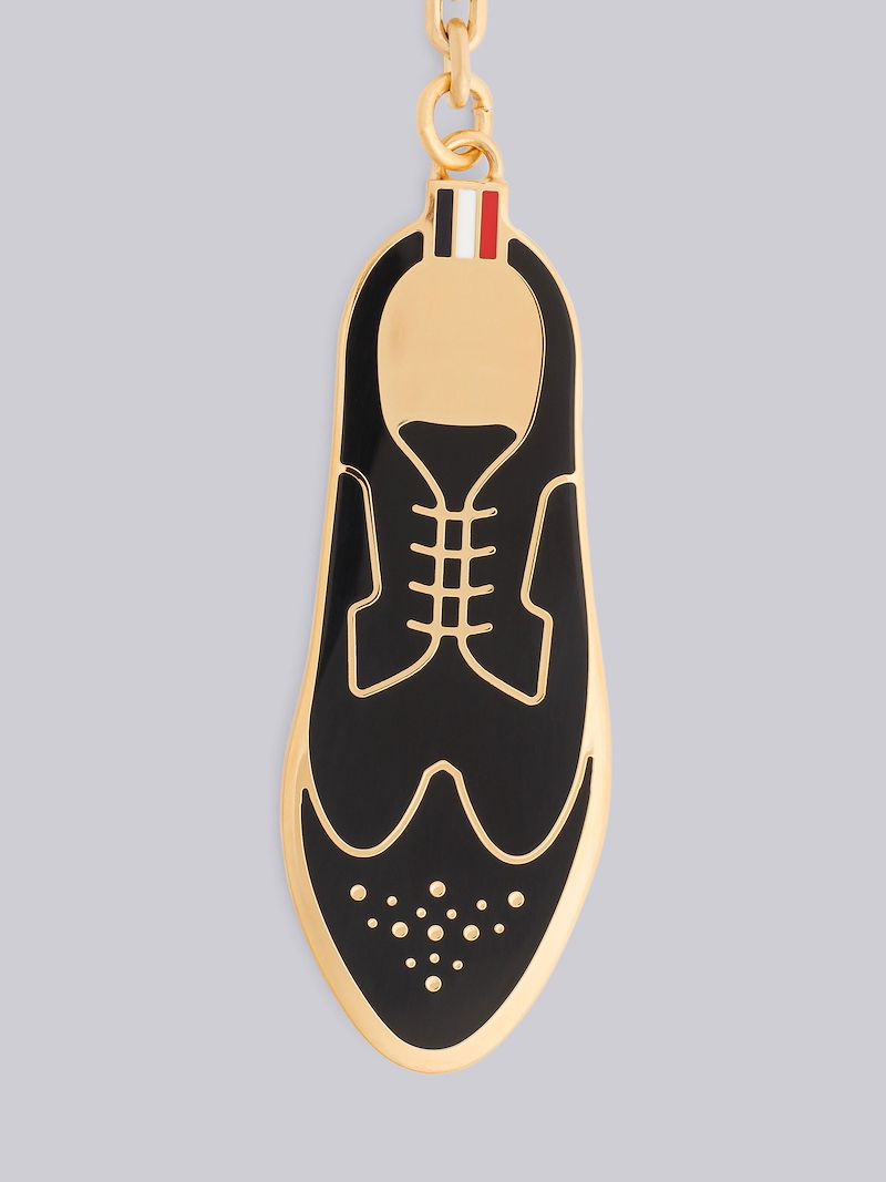 BRASS ENAMEL BROGUE KEYRING