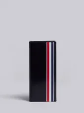 Breast Wallet With Red, White And Blue Printed Stripe In Calf Leather