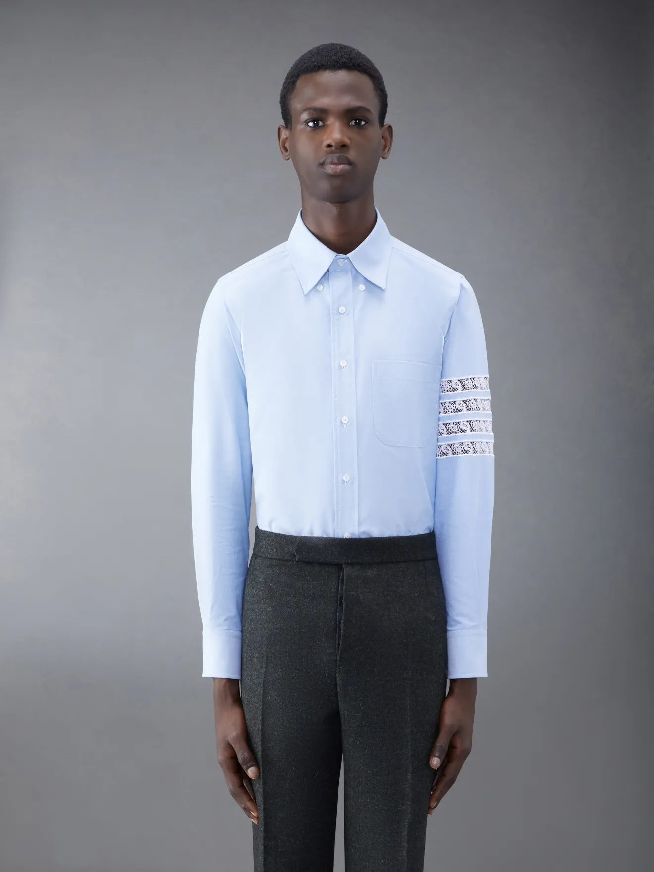 Broderie Anglaise 4-Bar Straight Fit Shirt | Thom Browne