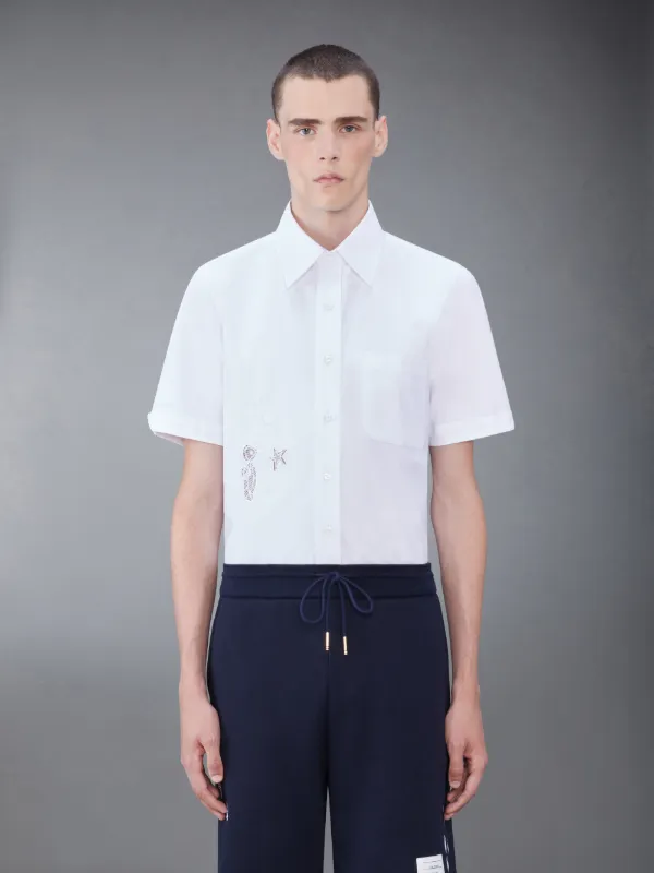 broderie-appliqué cotton shirt