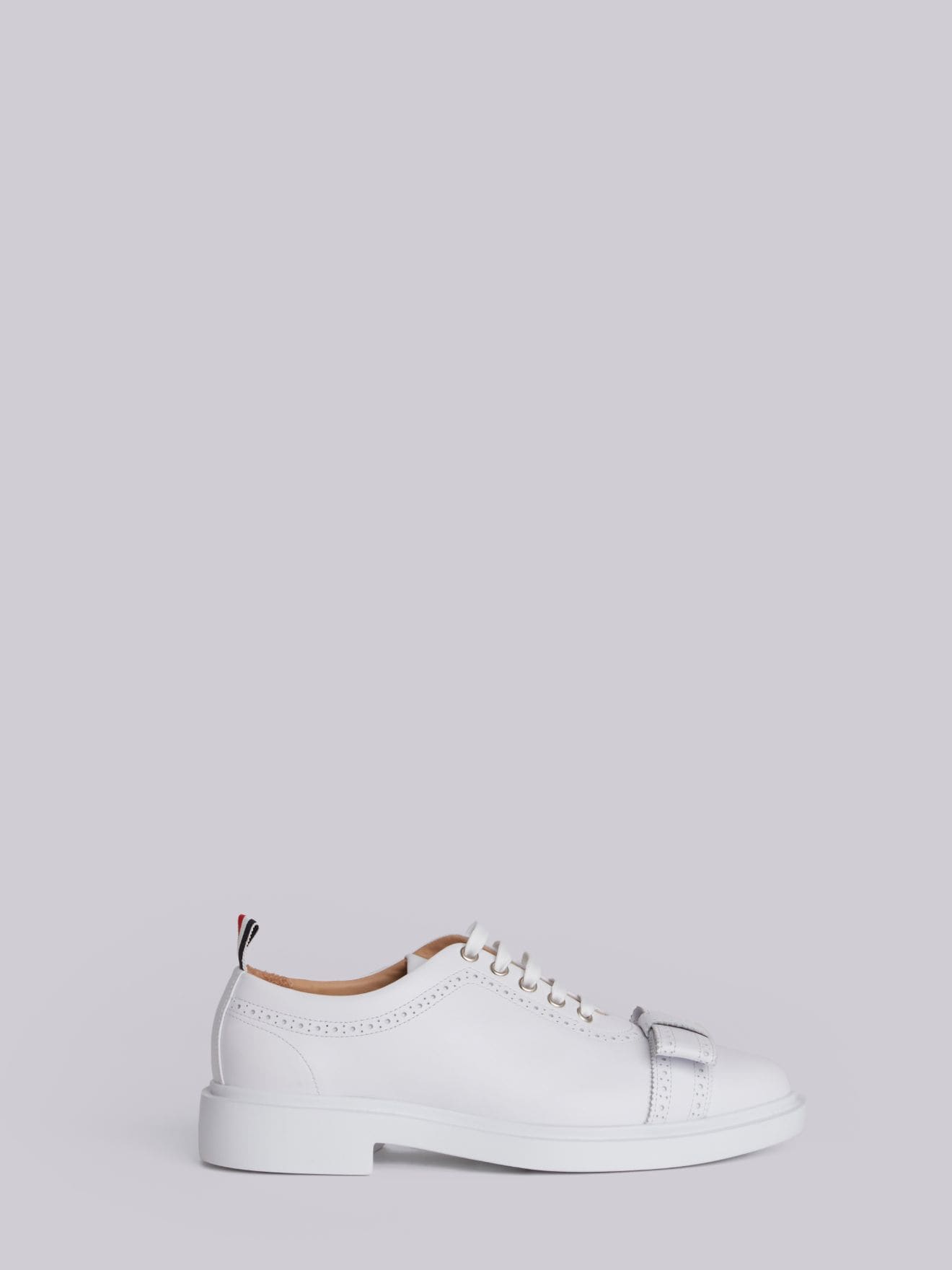 Brogued Trainer With Bow & Lightweight Rubber Sole In Calf Leather ...