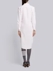 Button Down Knee Length Shirt Dress with Grosgrain Placket