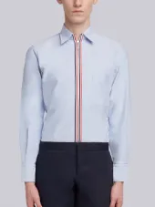 button down zip front shirt