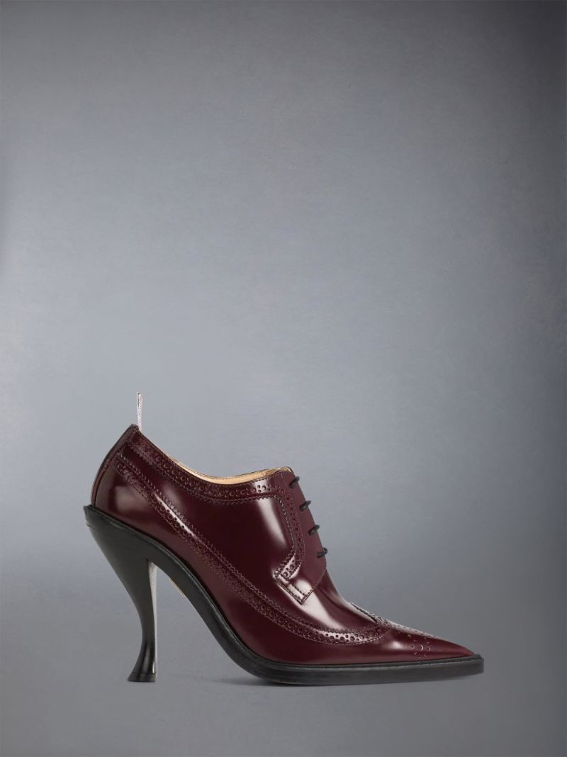 Calf Leather Curved Heel Longwing Brogue