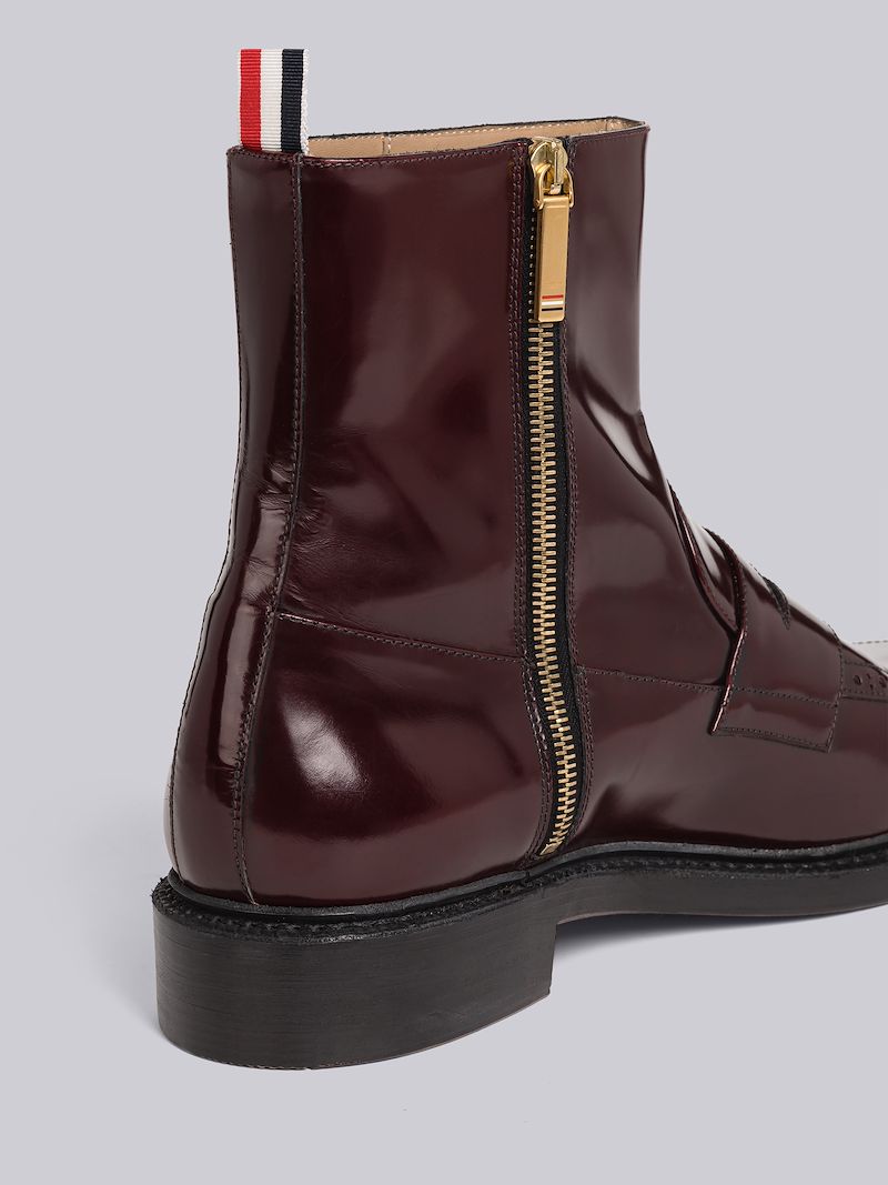 Calf Leather Penny Loafer Ankle Boot