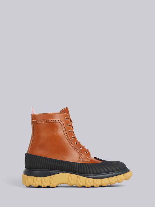 Camel Calf Leather Rubber Sole Longwing Duck Boot