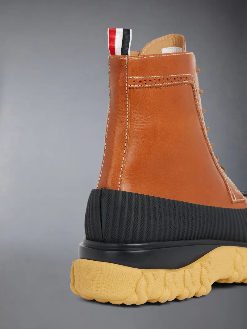 Camel Calf Leather Rubber Sole Longwing Duck Boot Thom Browne