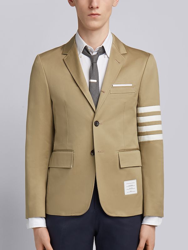 Camel Cotton Twill 4-Bar Unconstructed Classic Jacket