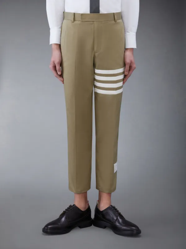 Camel Cotton Twill Knit Seamed 4-bar Unconstructed Chino Trouser