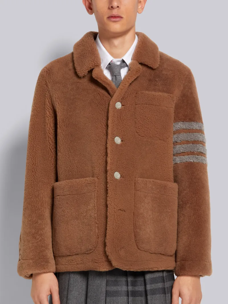 thom browne shearling peacoat