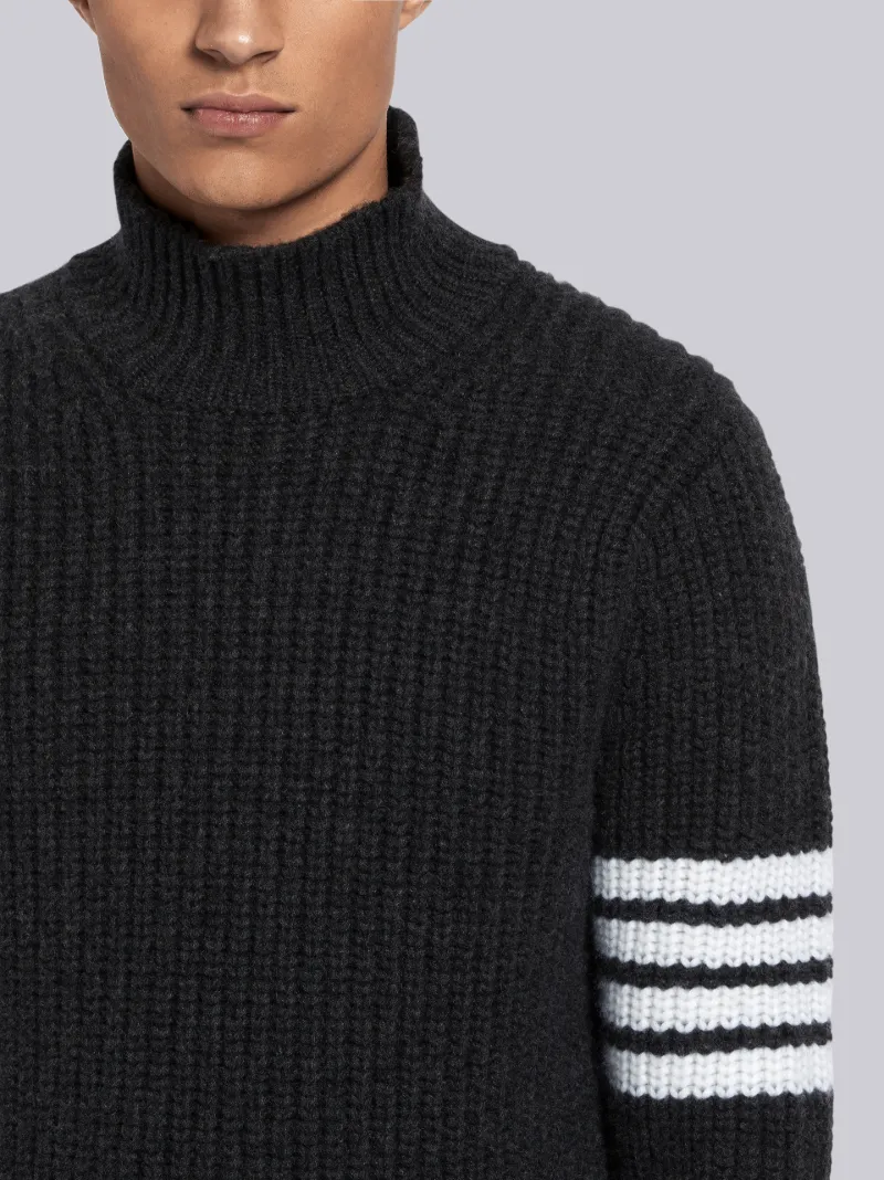 Cardigan Stitch Cashmere Turtleneck