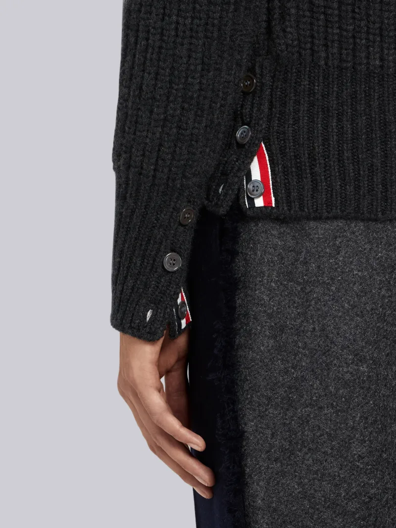 Cardigan Stitch Cashmere Turtleneck