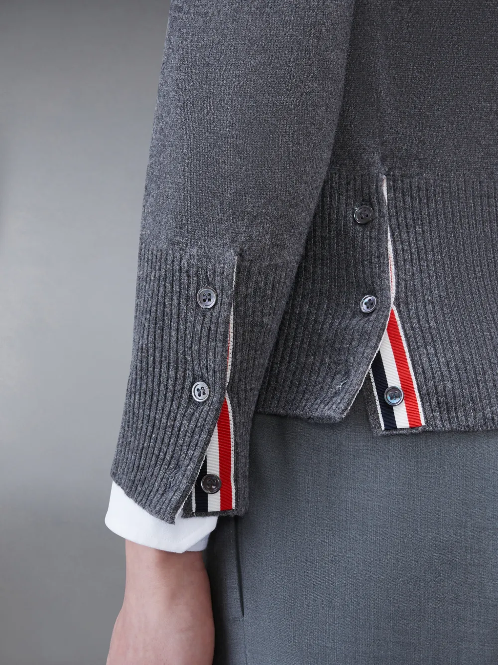 button down zip front shirt | Thom Browne
