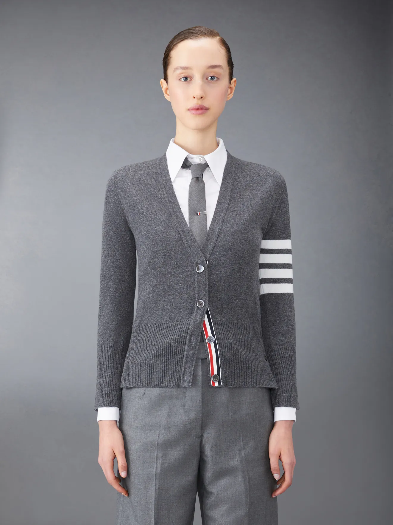 Cashmere 4-Bar Classic V-Neck Cardigan | Thom Browne