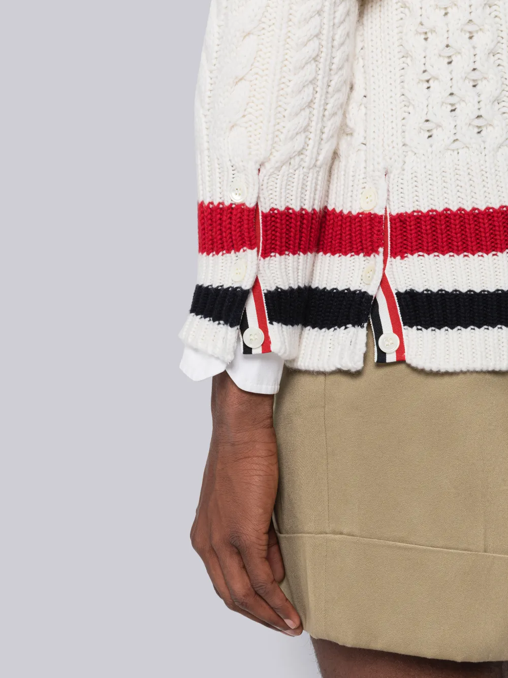 Cashmere Cable Shawl Collar Cardigan | Thom Browne