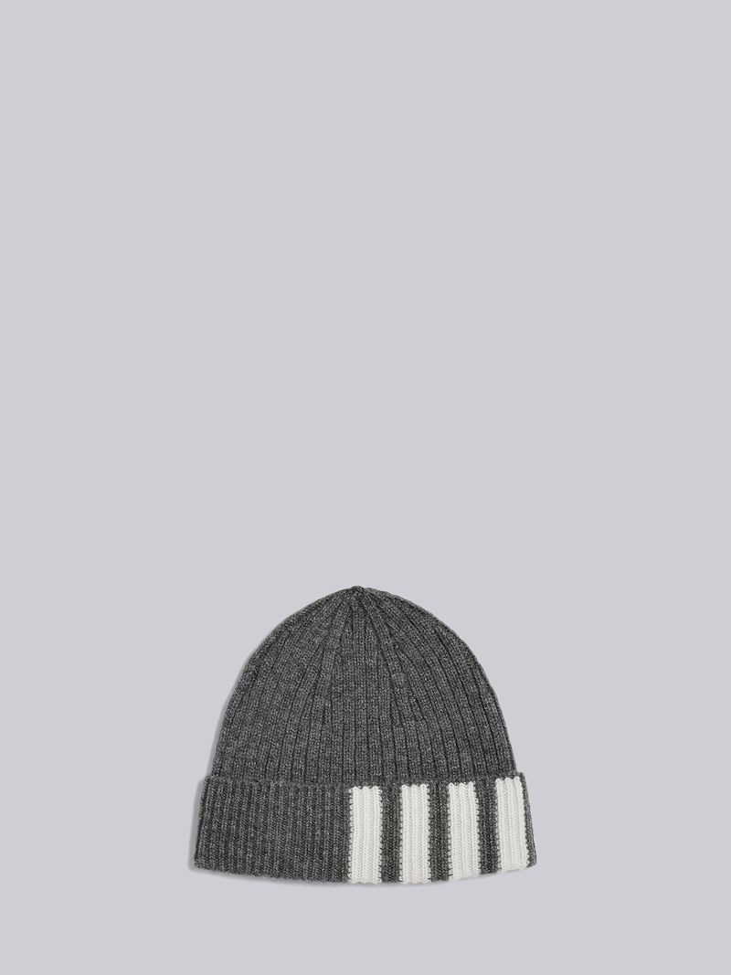cashmere ribbed-knit beanie