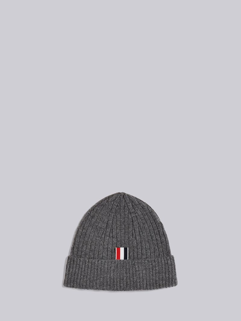 cashmere ribbed-knit beanie