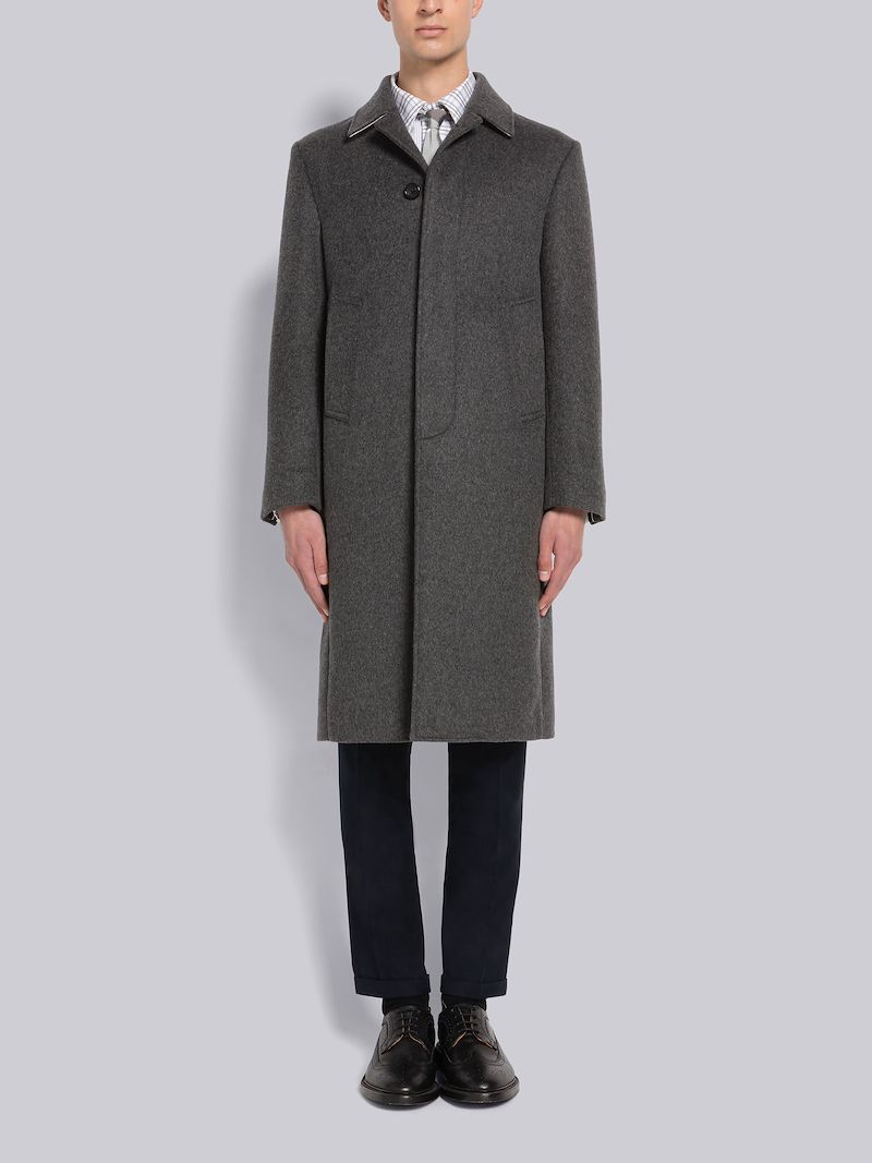 Cashmere Unconstructed Bal Collar Overcoat