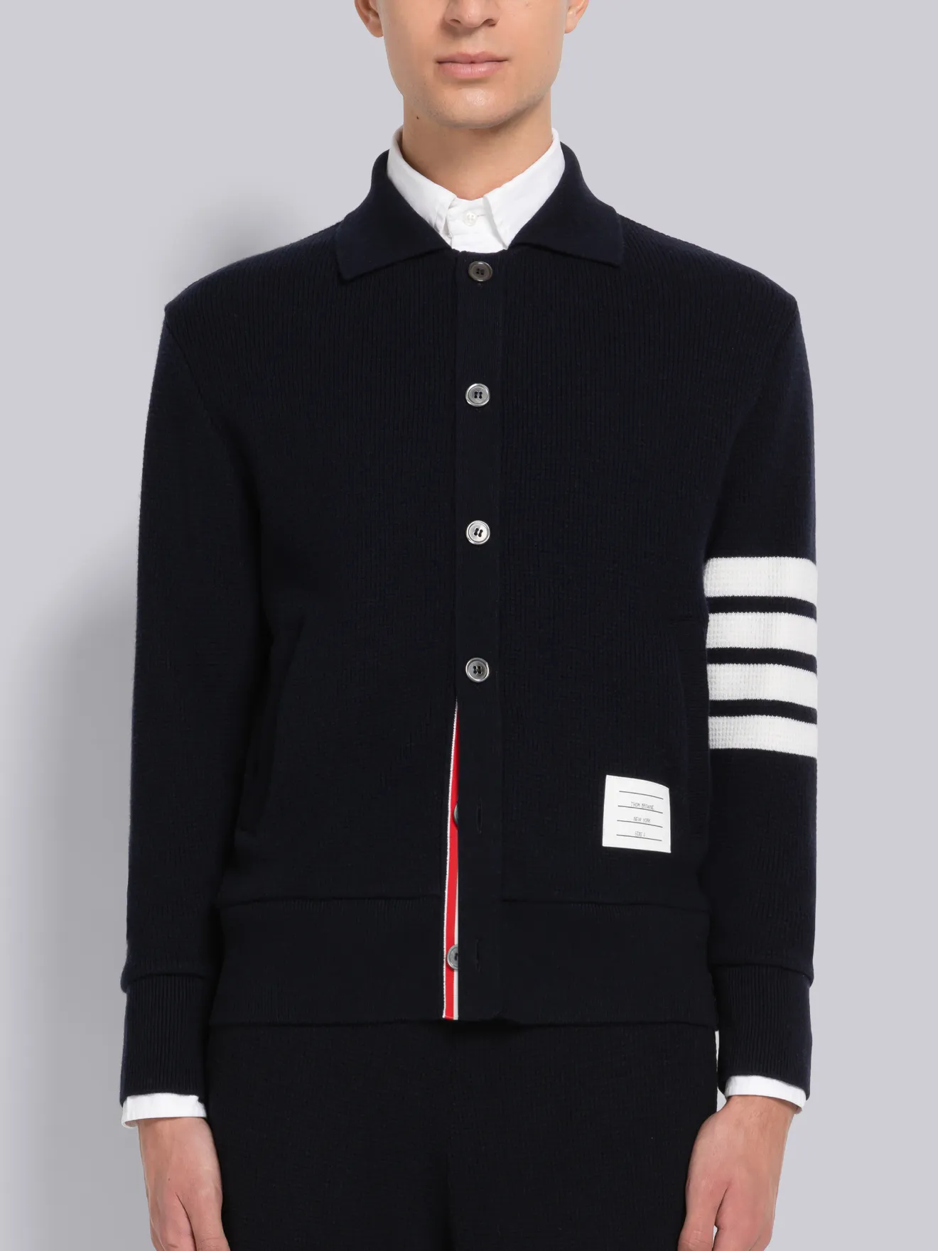 Cashmere Waffle 4-Bar Cardigan Jacket | Thom Browne