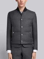 Center-Back Engineered Stripe Down-Filled Vest