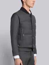 Center-Back Engineered Stripe Down-Filled Vest