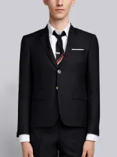 Center-Back Stripe High Armhole Wool Sport Coat