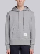 Center-Back Stripe Loopback Knit Pullover Hoodie