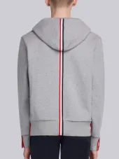 Center-Back Stripe Loopback Knit Pullover Hoodie